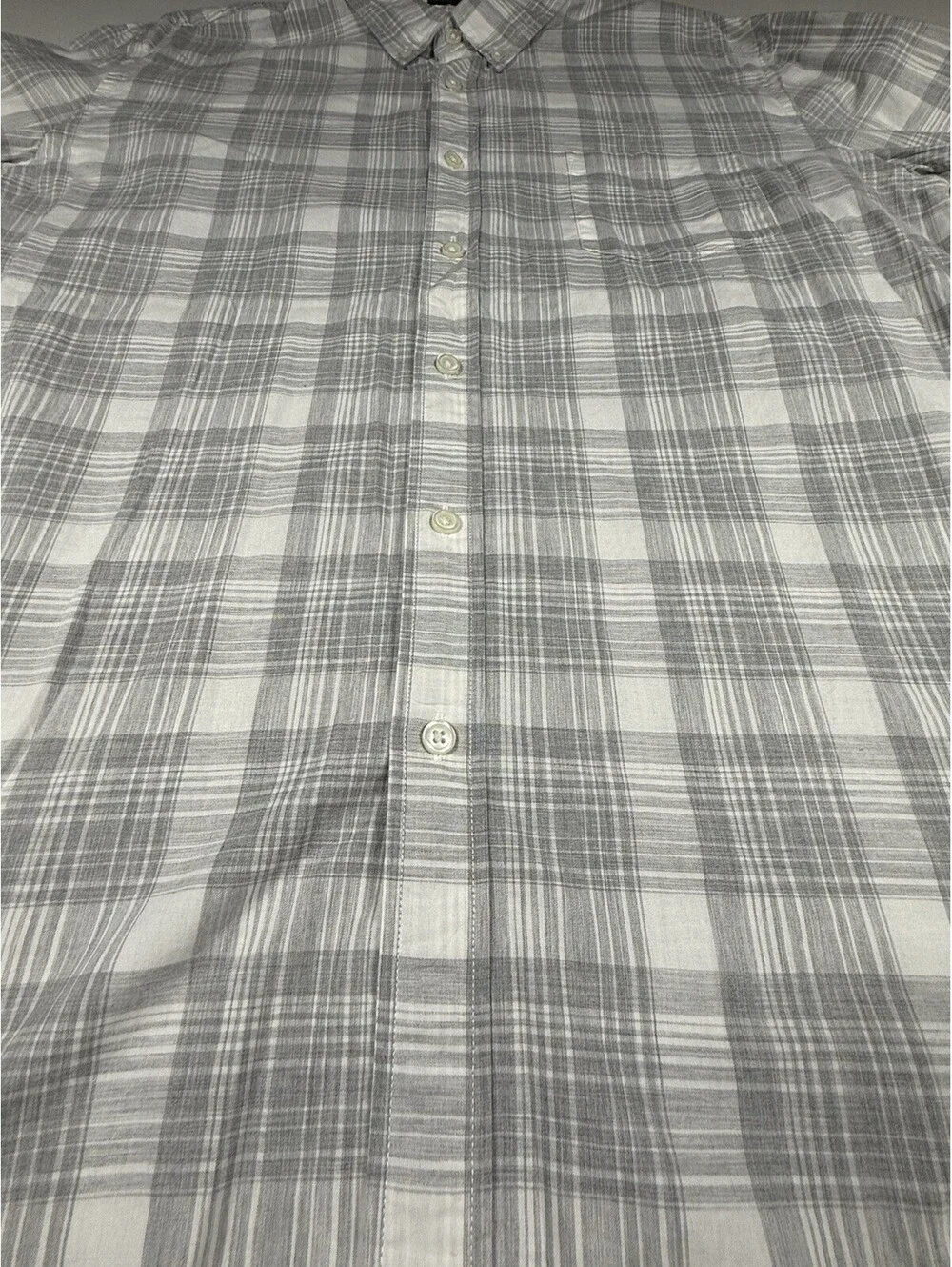 J Crew Slim Button Down Shirt Men Sz XL Gray Window Pane Long Sleeve 100% Cotton
